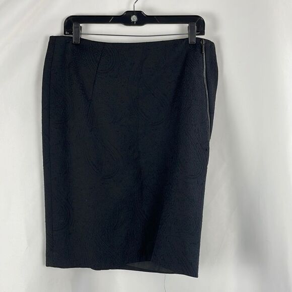 Akris Black Brocade Pencil